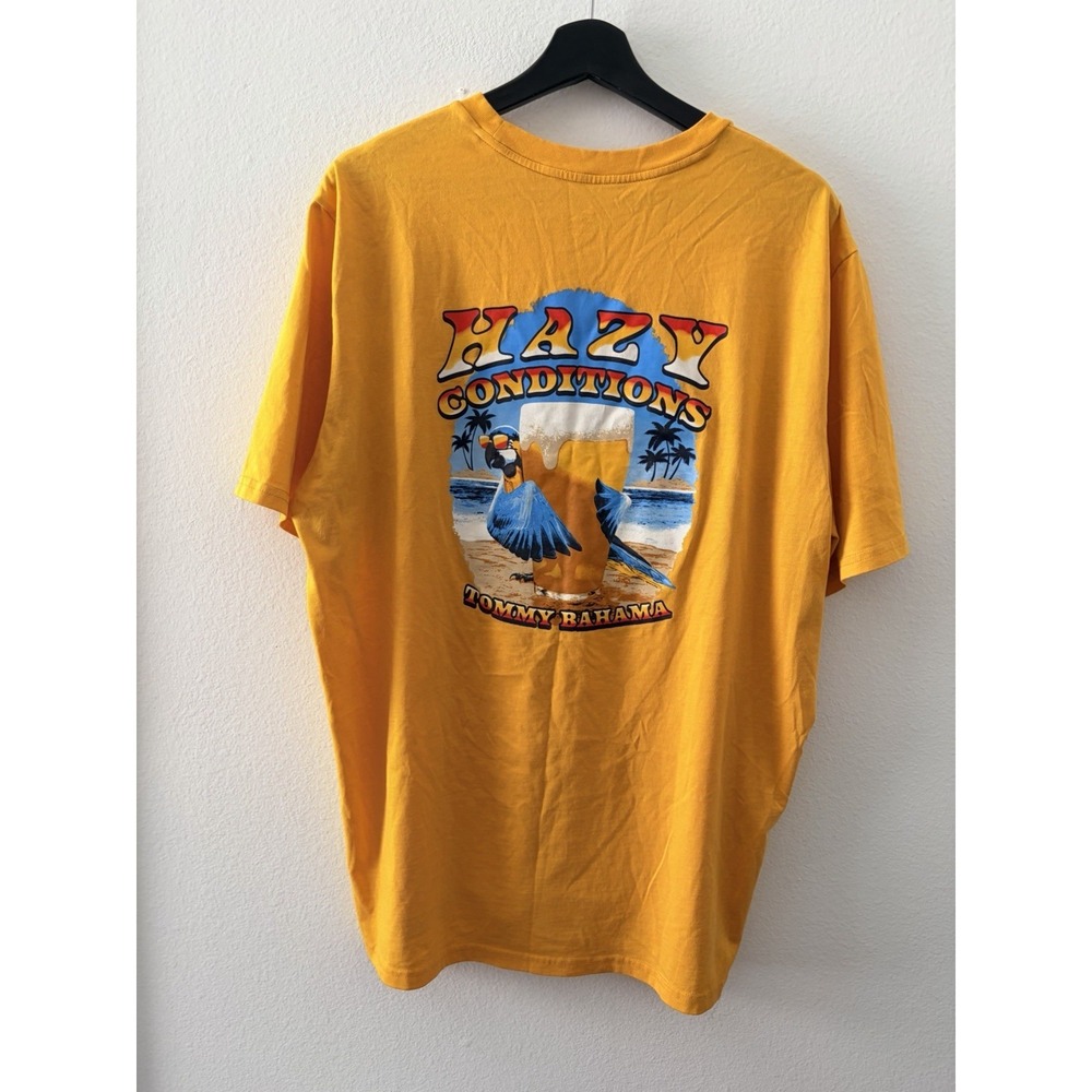 Tommy Bahama "Hazy Conditions" men's yellow graphic t-shirt. XL - Picture 7 of 8